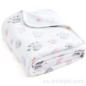 Puppy Cat Paw estampado de estampado lavable manta esponjosa